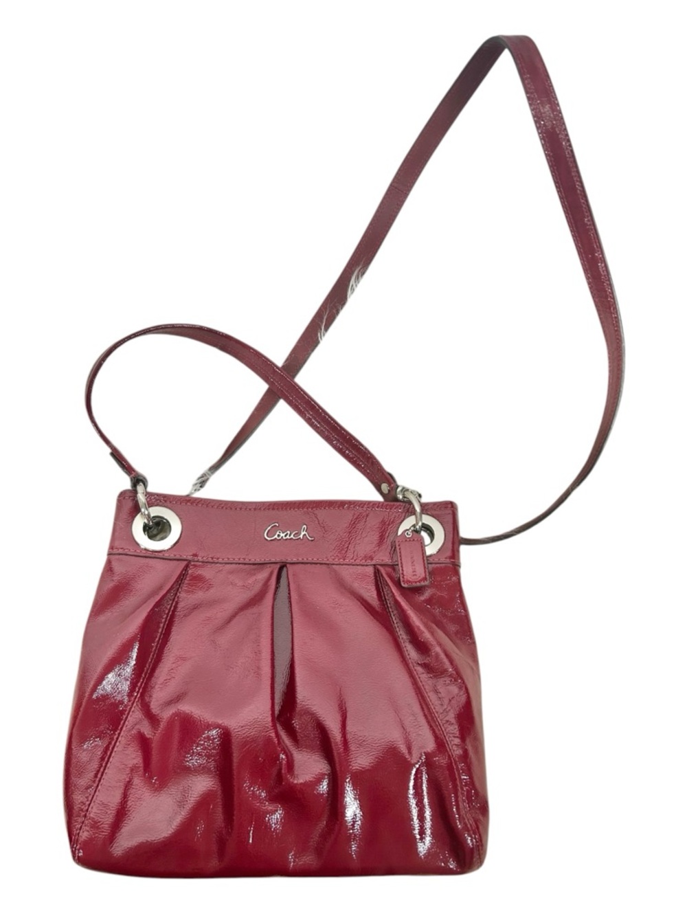 Coach Ashley Hippie Red Patent Leather Purse